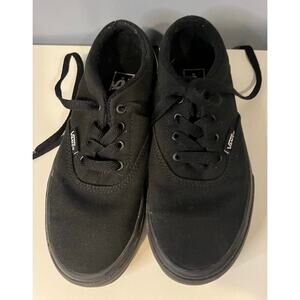 Vans Black Canvas Shoes in Black - Youth Size 1